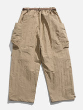 Pantalon cargo plissé à grandes poches